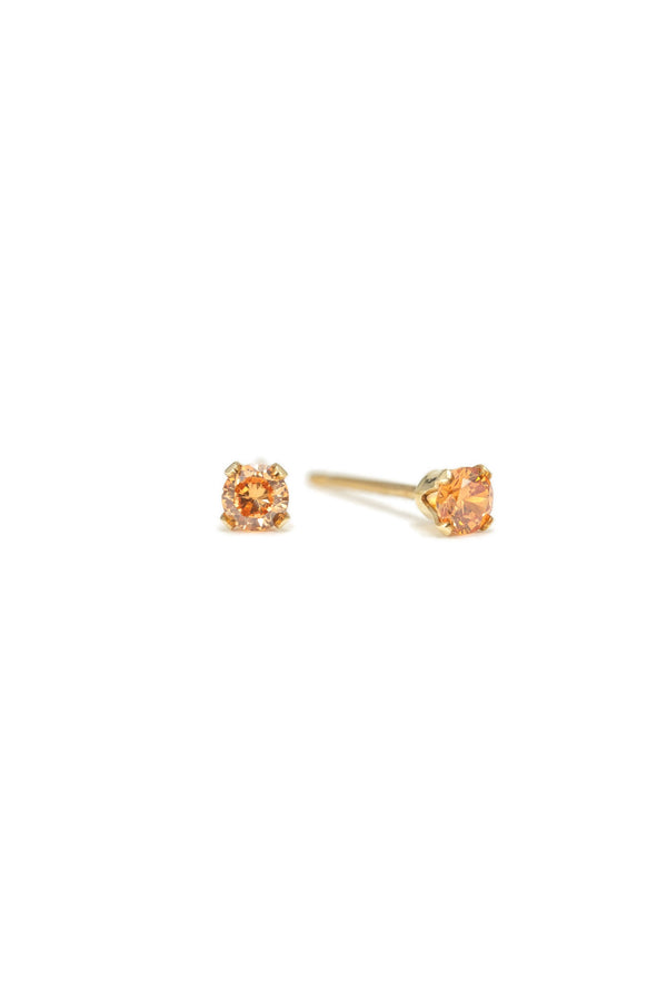 Birthstone Gold-Filled Stud Earrings | CZ Studs | Gold Studs: August