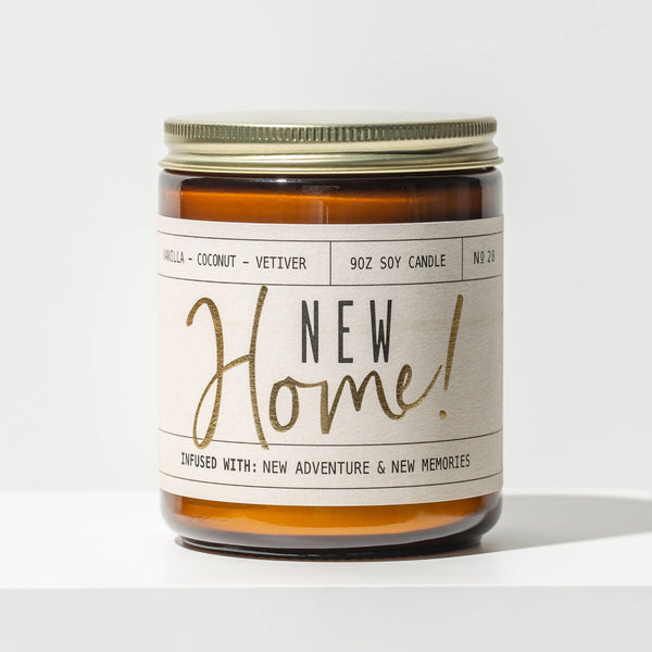 Soy Candle - New Home - 9oz Amber Jar