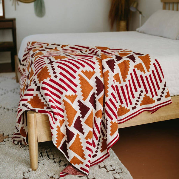 Sunset Mesa Throw Blanket - Desert/Southwest, Native/Navajo: Jumbo (60"x80")