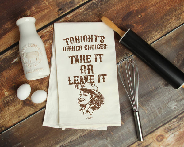 Tonight's Dinner Choices - Old Fashioned Tea Towel