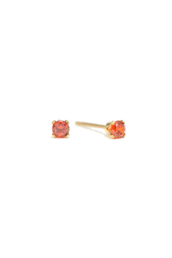 Birthstone Gold-Filled Stud Earrings | CZ Studs | Gold Studs: October