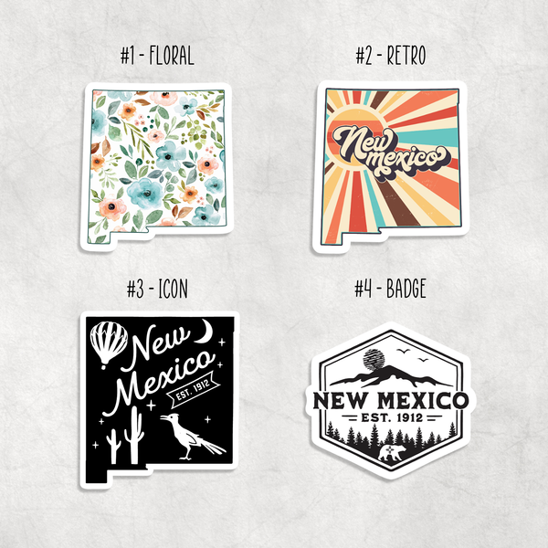 New Mexico Stickers: Design 2 - Retro