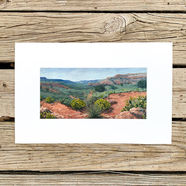 Palo Duro Canyon Art Print: 6"x12" (matted to 11"x17")