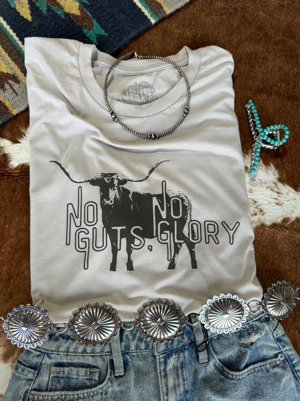 No Guts No Glory Western Graphic Tee: Cool Grey / XL