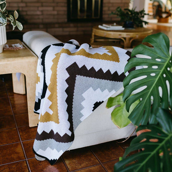 Homeland Geometric Throw Blanket - Southwest, Native/Navajo: Standard (50"x60")