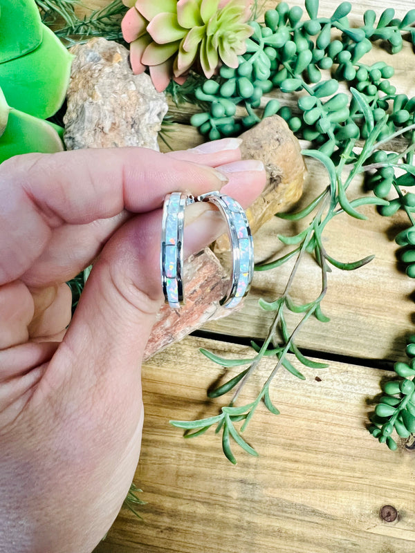Hoops - Opal and Sterling Silver