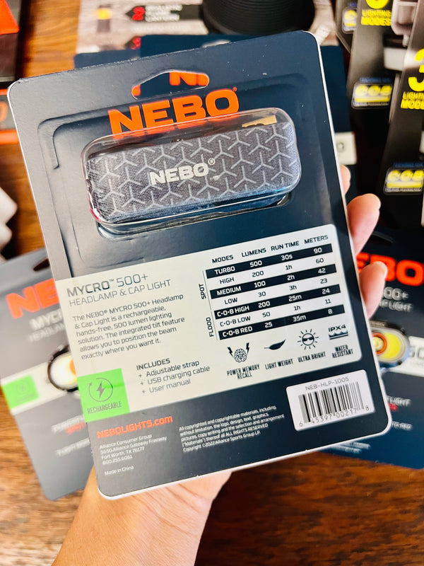 Nebo Mycro 500 Headlamp and Cap Light