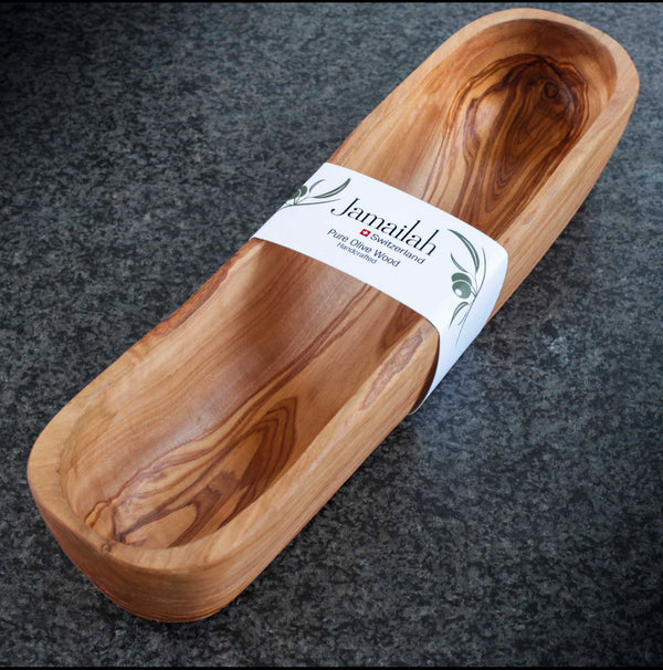 Pure Olive Wood Bowl - Long