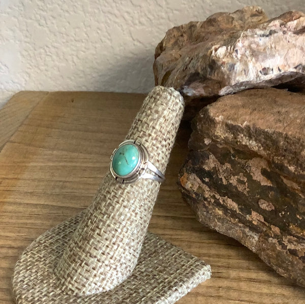 Simple Turquoise Ring - Green with Accent