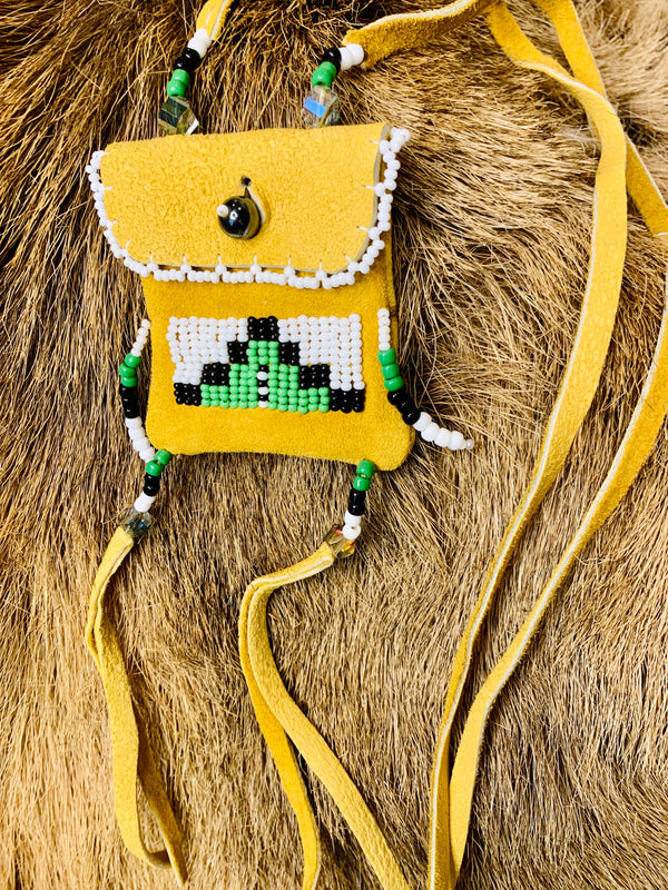 Little Miss Coin Purse • White Beadwork