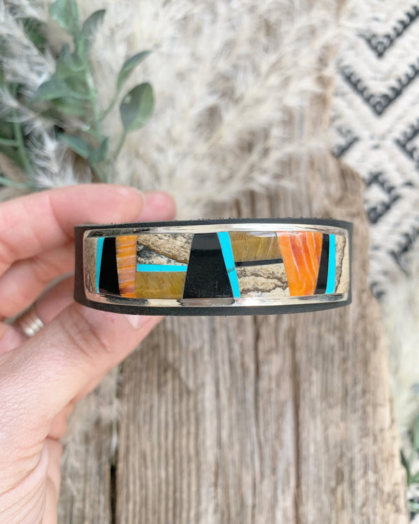 Freebird Leather Bracelet with Mexican Spiney Oyster Shell