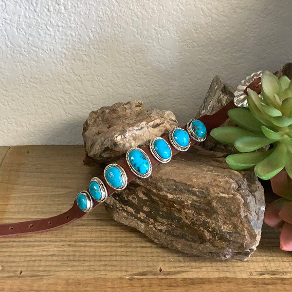 Turquoise & Leather Bracelets