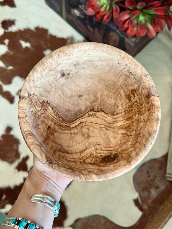 Pure Olive Wood Bowl - Round