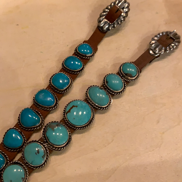 Turquoise & Leather Bracelet