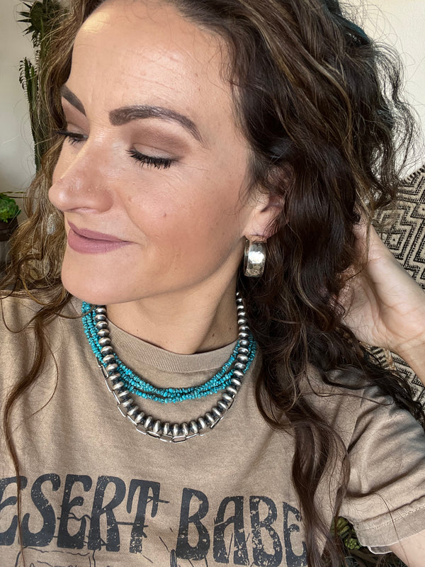Sterling Silver Hammered Hoops