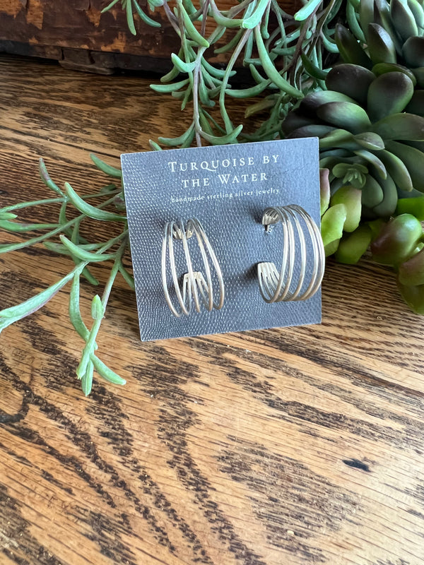Silver Stacked Hoops