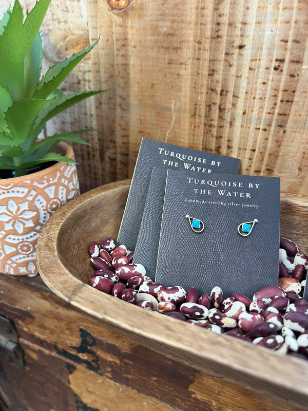 Turquoise Raindrop Stud