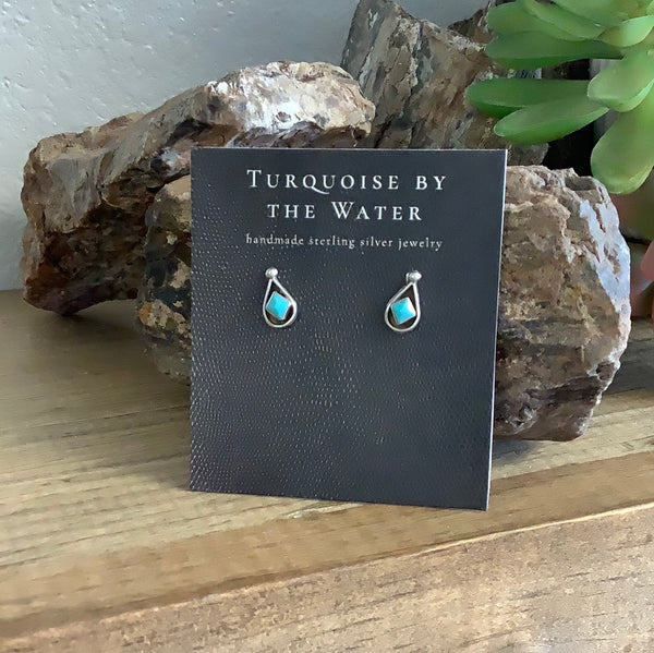 Turquoise Raindrop Stud