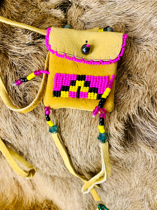 Little Miss Coin Purse • Pink Beadwork