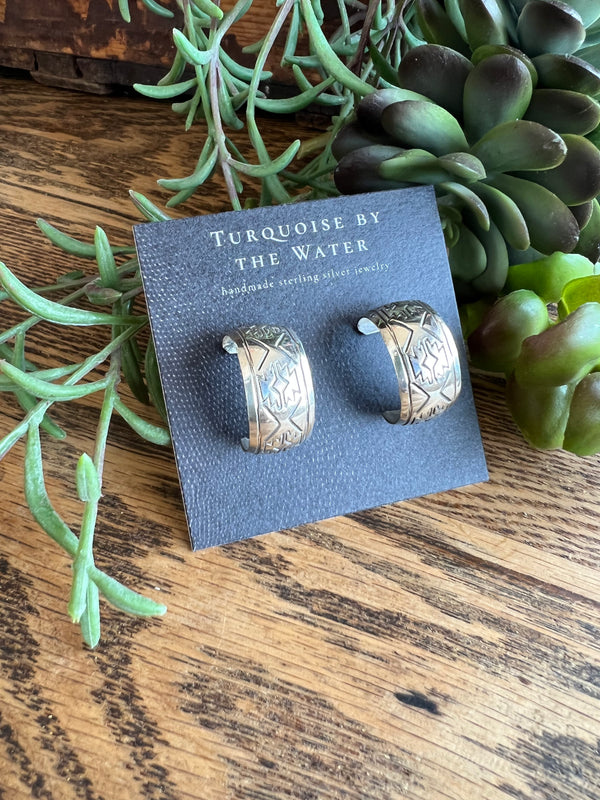 Vintage Style • Stamped Hoops
