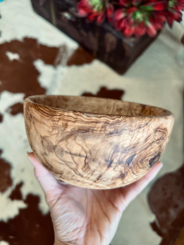 Pure Olive Wood Bowl - Round