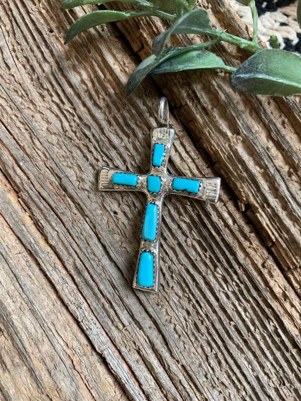 Turquoise Cross Pendant • Medium